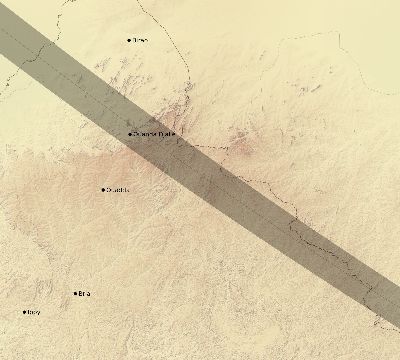 Map of the eclipse path across Central African Republic on 08/03/2790