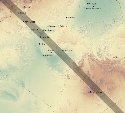 Map of the eclipse path across Algeria on 08/03/2790