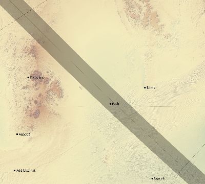 Map of the eclipse path across Niger on 08/03/2790