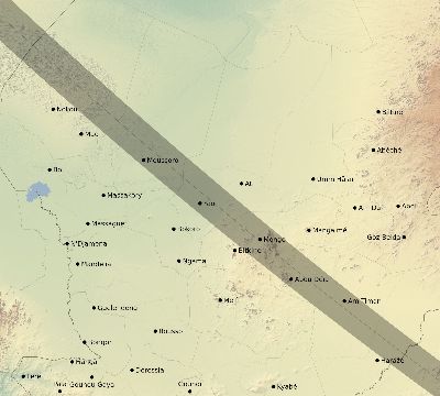 Map of the eclipse path across Chad on 08/03/2790