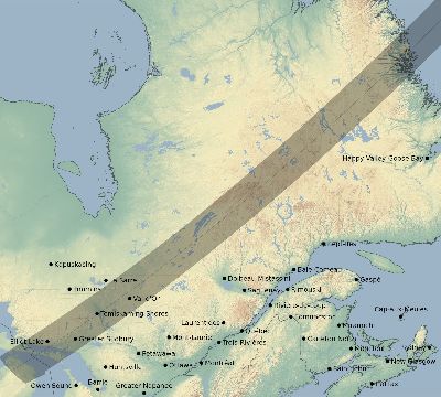 Map of the eclipse path across Canada on 05/31/2793