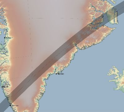 Map of the eclipse path across Greenland on 05/31/2793