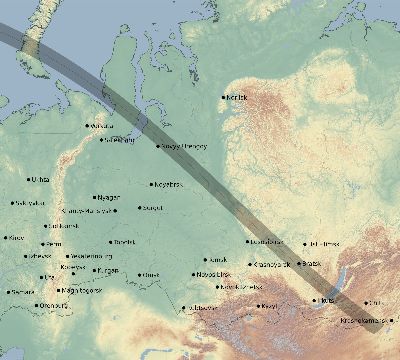 Map of the eclipse path across Russia on 05/31/2793