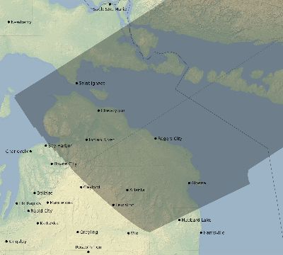 Map of the eclipse path across United States on 05/31/2793