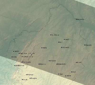 Map of the eclipse path across Benin on 11/14/2794