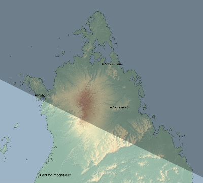 Map of the eclipse path across Madagascar on 11/14/2794