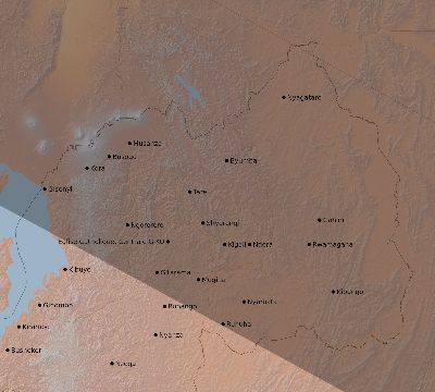 Map of the eclipse path across Rwanda on 11/14/2794