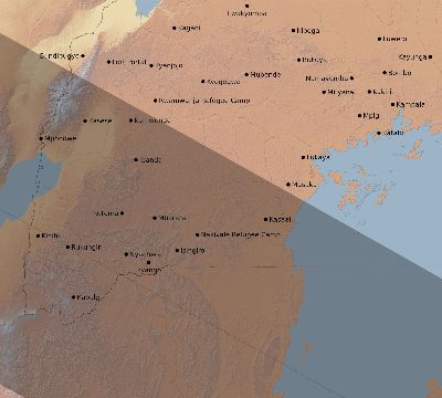 Map of the eclipse path across Uganda on 11/14/2794