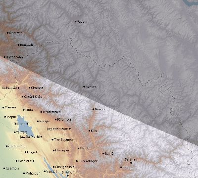 Map of the eclipse path across India on 11/03/2795