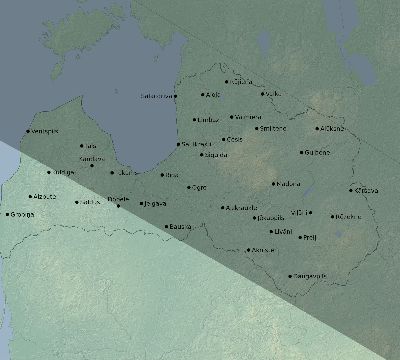 Map of the eclipse path across Latvia on 11/03/2795