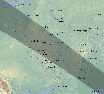 Map of the eclipse path across Russia on 11/03/2795