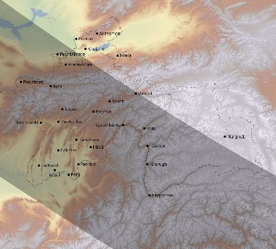 Map of the eclipse path across Tajikistan on 11/03/2795