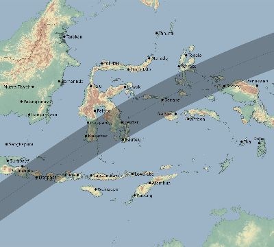Map of the eclipse path across Indonesia on 03/09/2798