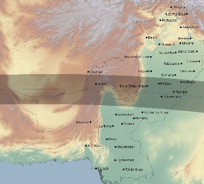 Map of the eclipse path across Pakistan on 09/02/2798