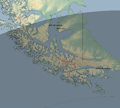 Map of the eclipse path across Chile on 07/13/2800