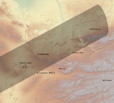 Map of the eclipse path across Afghanistan on 01/06/2801