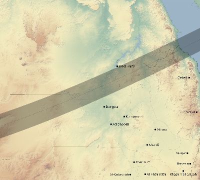 Map of the eclipse path across Sudan on 01/06/2801