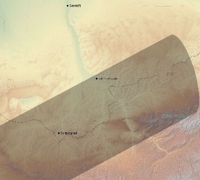 Map of the eclipse path across Turkmenistan on 01/06/2801
