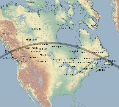 Map of the eclipse path across Canada on 06/21/2802