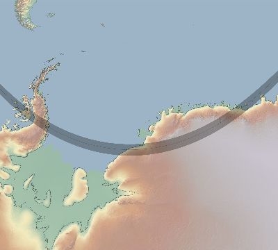 Map of the eclipse path across Antarctica on 12/16/2802