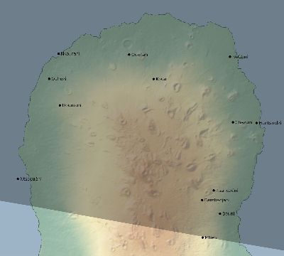 Map of the eclipse path across Comoros on 05/01/2804
