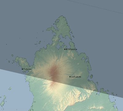 Map of the eclipse path across Madagascar on 05/01/2804