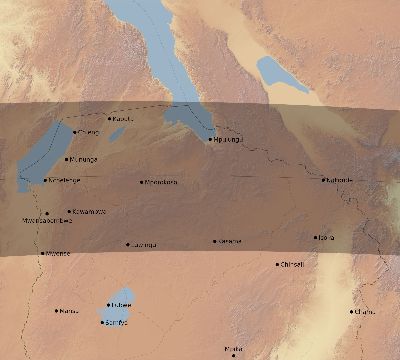 Map of the eclipse path across Zambia on 05/01/2804