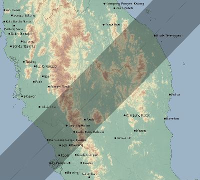 Map of the eclipse path across Malaysia on 04/20/2805