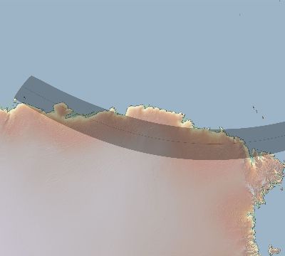 Map of the eclipse path across Antarctica on 02/17/2808
