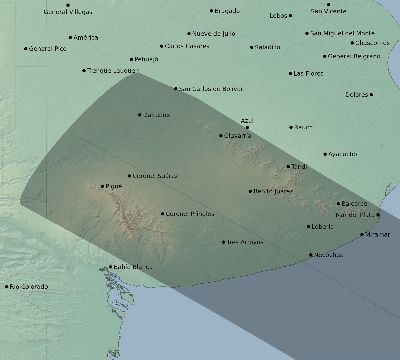 Map of the eclipse path across Argentina on 12/07/2811