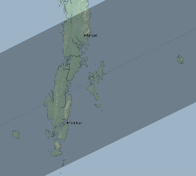 Map of the eclipse path across India on 05/31/2812