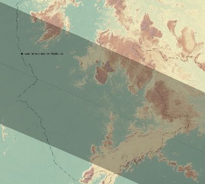 Map of the eclipse path across Venezuela on 11/25/2812