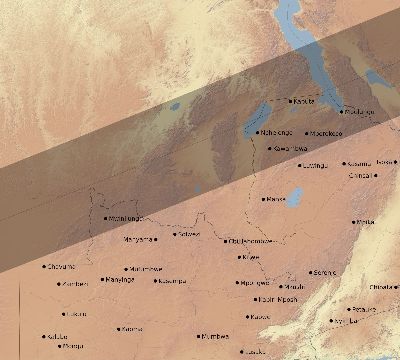 Map of the eclipse path across Zambia on 11/25/2812