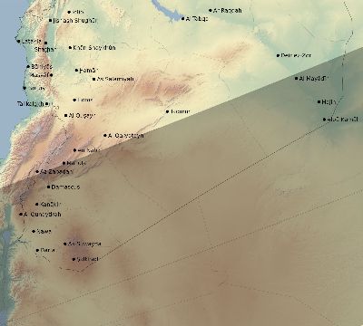 Map of the eclipse path across Syria on 11/14/2813