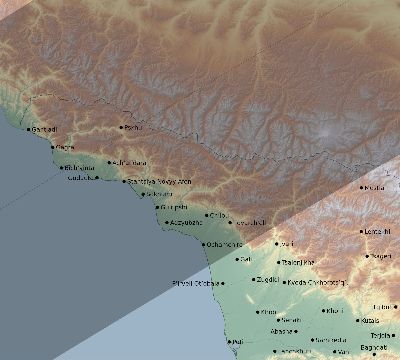 Map of the eclipse path across Georgia on 04/01/2815