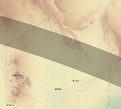 Map of the eclipse path across Niger on 09/13/2816