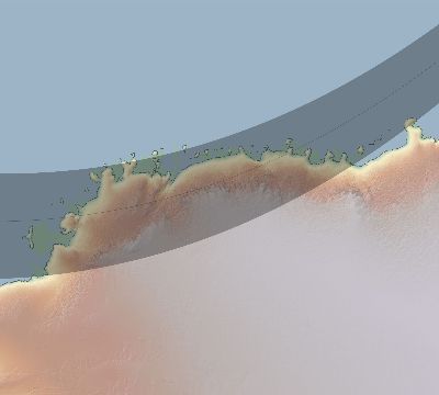 Map of the eclipse path across Antarctica on 03/09/2817