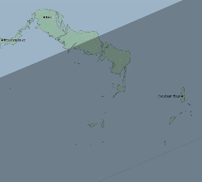 Map of the eclipse path across Turks and Caicos Islands on 01/17/2819