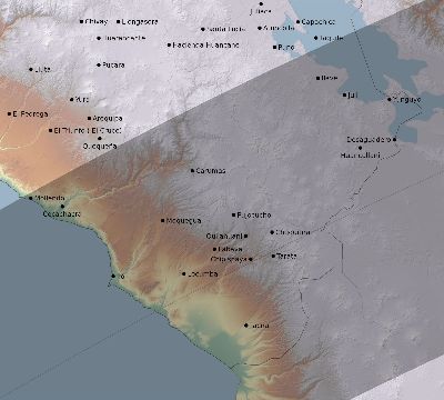 Map of the eclipse path across Peru on 05/12/2822