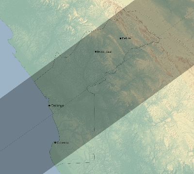 Map of the eclipse path across Angola on 05/02/2823