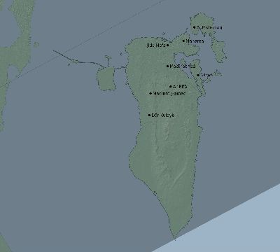 Map of the eclipse path across Bahrain on 05/02/2823