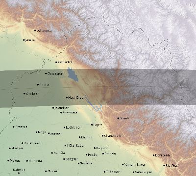 Map of the eclipse path across India on 05/02/2823