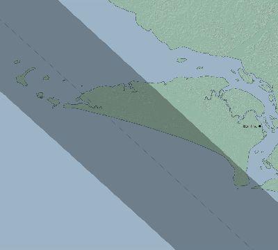 Map of the eclipse path across Sierra Leone on 10/25/2823