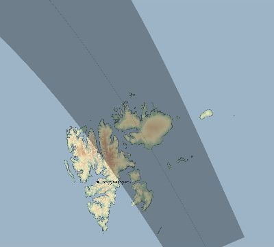 Map of the eclipse path across Svalbard and Jan Mayen on 04/20/2824