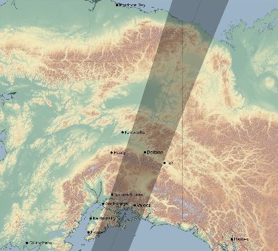 Map of the eclipse path across United States on 04/20/2824