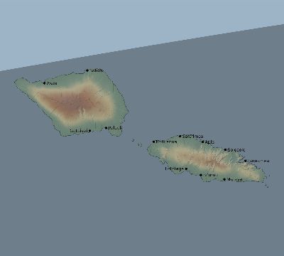 Map of the eclipse path across Samoa on 02/27/2826