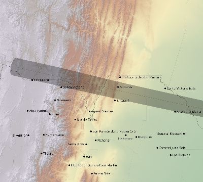 Map of the eclipse path across Argentina on 02/17/2827