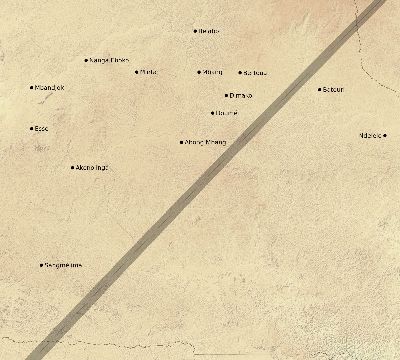 Map of the eclipse path across Cameroon on 02/17/2827