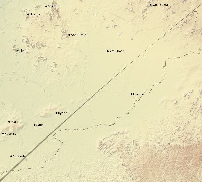 Map of the eclipse path across Chad on 02/17/2827