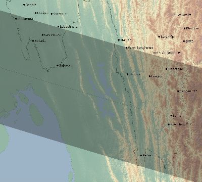Map of the eclipse path across India on 02/06/2828